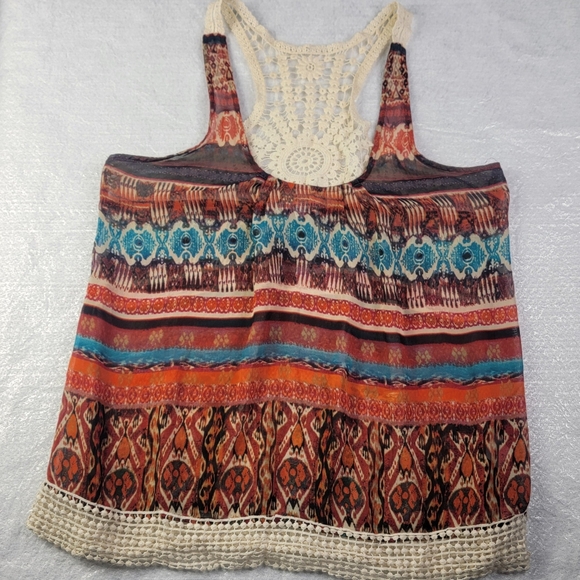 Collective Concepts Womens Southwest Aztec Print Flowy Tank Top Multicolor Large - Picture 8 of 8